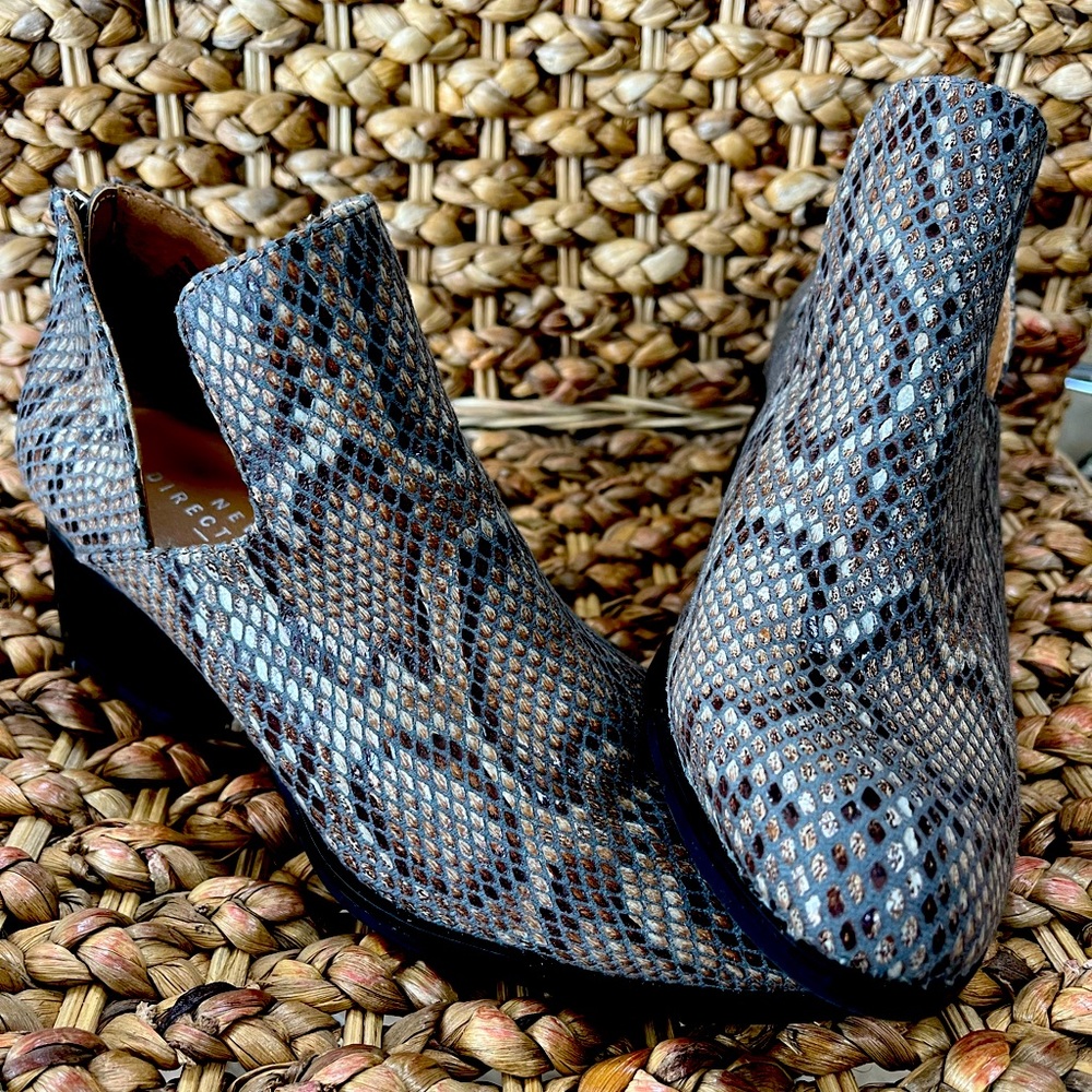 Women’s snakeskin booties